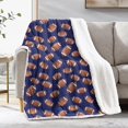 thumbnail image 1 of Football Icon Darkblue Pattern Soft Sherpa Fleece Throw Blanket, Warm Cozy Plush Blanket for Sofa Bed Couch, All Season, 40"x50", 1 of 5