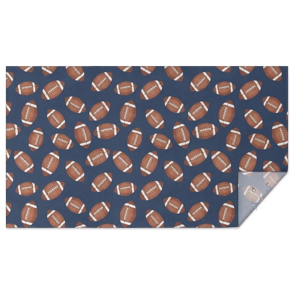 Football Icon Darkblue Pattern Waterproof Tablecloth, Rectangular ...