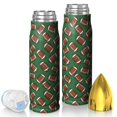 Football Icon Green Pattern Bullet Tumbler, Vacuum Insulated Unique ...