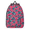 thumbnail image 1 of Football Icon Red Pattern Backpack for School, Cute School Bag with Adjustable Shoulder Straps and Padded Back, 15.7"x11.8"x5.5", 1 of 5