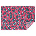 Football Icon Red Pattern Waterproof Tablecloth, Rectangular Restaurant ...