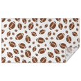 Football Icon White Pattern Waterproof Tablecloth, Rectangular Fabric ...