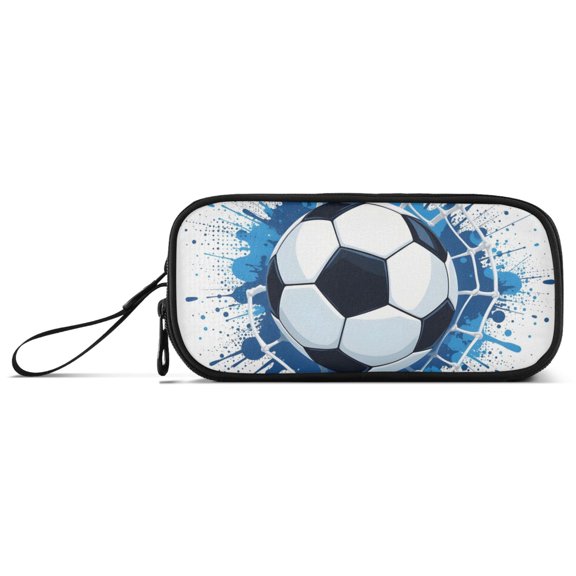 Football Into Net Pencil Case Stationary Holder Pen Bag Pencil Pouch Tool Organizer 3 Compartments