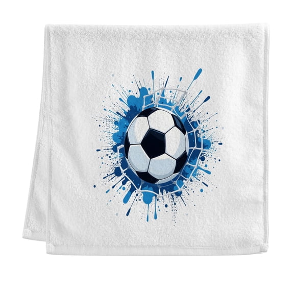 Football Into Net Pure Cotton Towels Bath Towel Quick Drying for Bathroom Beach Sports 16" x 30"