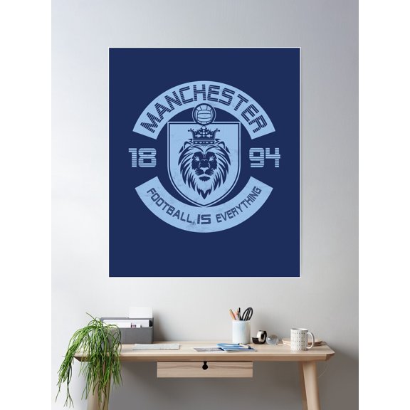 Football Is Everything - City Of Manchester Squad Retro Poster Wall Art, Modern Wall Decor For Living Room Bedroom, 16x24 UNFRAMED
