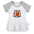 thumbnail image 1 of Football It's In My DNA Funny Dresses For Baby, Newborn Babies Skirts, Infant Princess Dress, 0-24M Kids Graphic Clothes (Gray Raglan Dresses, 0-6 Months), 1 of 4