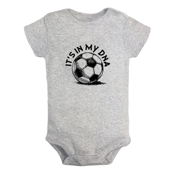 Football It's In My DNA Funny Rompers For Babies, Newborn Baby Unisex Bodysuits, Infant Jumpsuits, Toddler 0-12 Months Kids One-Piece Oufits (Gray, 0-6 Months)
