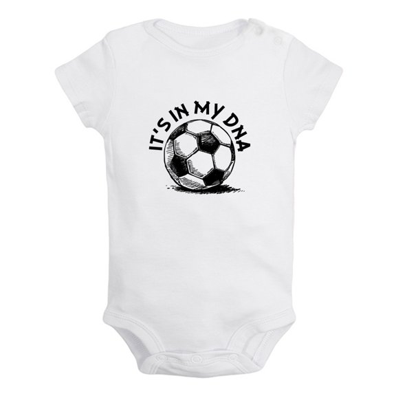 Football It's In My DNA Funny Rompers For Babies, Newborn Baby Unisex Bodysuits, Infant Jumpsuits, Toddler 0-12 Months Kids One-Piece Oufits (White, 0-6 Months)