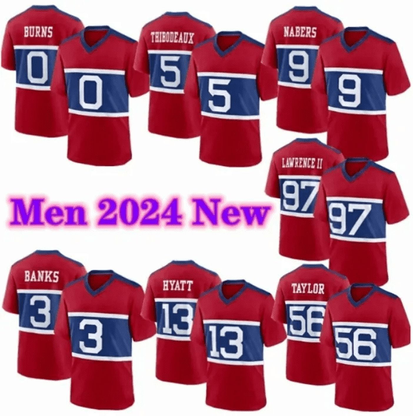 Football Jersey for Men, Brian Burns, Kayvon Thibodeaux, Daniel Jones