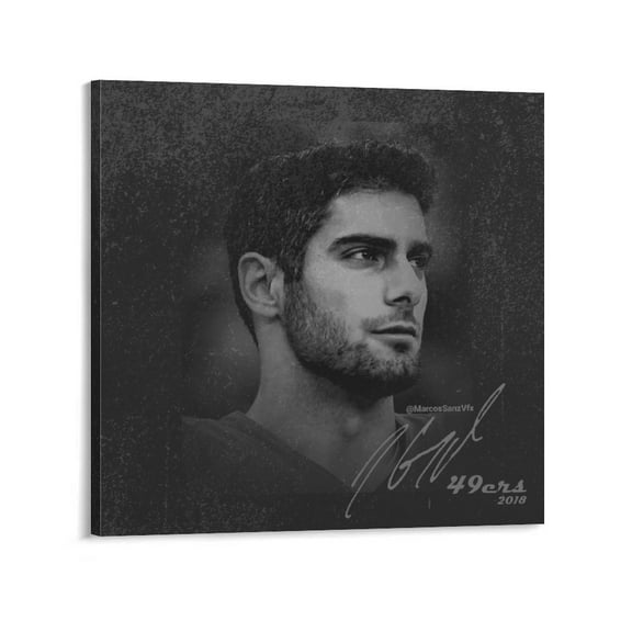 Football Jimmy Garoppolo Posters Posters Art Print Wall Photo Paint Poster Hanging Picture Family Bedroom Decor Gift 28x28inch(70x70cm)