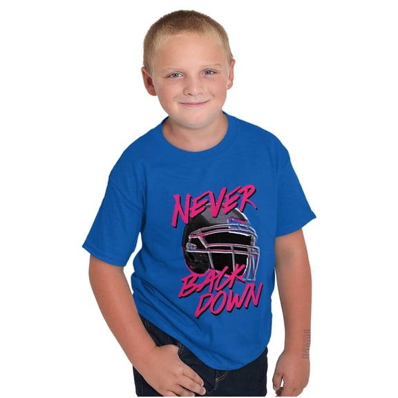 Football Jock Helmet Never Back Down Boys Kids T Shirt Tees Tops Teen Brisco Brands M