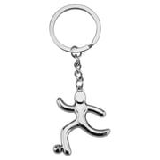 Football Keychain 2D Metal Football + Pendant Fan Exclusive Keychain Backpack Pendant Creative Small,for Bags Keys Small Items Hanging Ornament,Football keychainSilver,1.34X3.7"