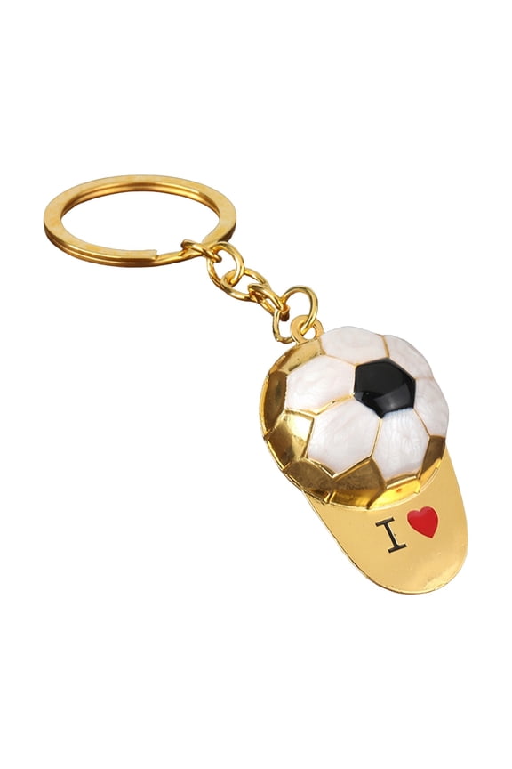 Football Keychain Cap Pendant Creative Sports Fan Gift Backpack Charm Cute Bag Accessory,Soccer Keychain for Boys, Mini Sports Equipment Souvenir,Perfect for Football Fans and Gifts(White,1.1X1.81")