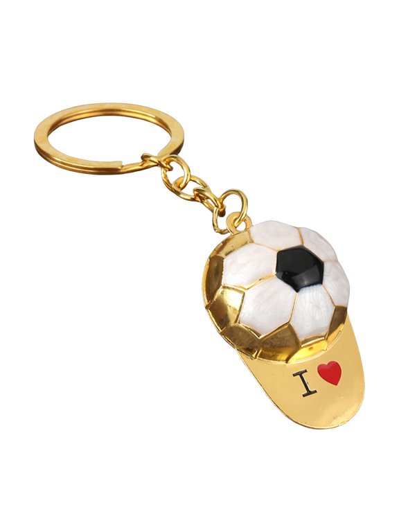 Football Keychain Cap Pendant Creative Sports Fan Gift Backpack Charm Cute Bag Accessory,Soccer Keychain for Boys, Mini Sports Equipment Souvenir,Perfect for Football Fans and Gifts(White,1.1X1.81")