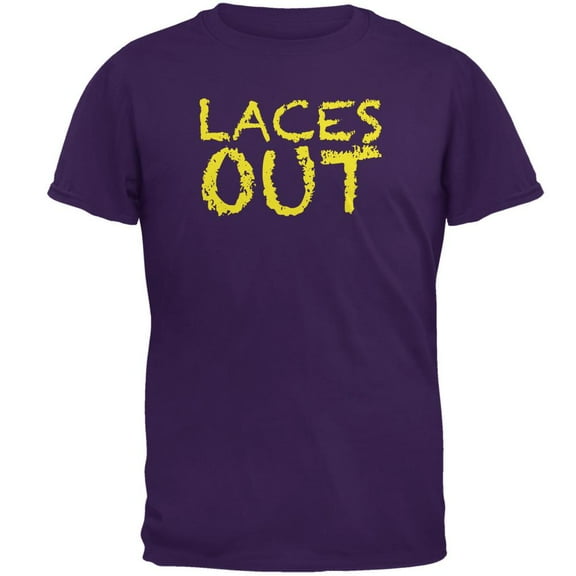 Football Kicker Laces Out Ace Purple Adult T-Shirt - Large