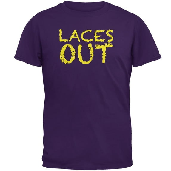 Football Kicker Laces Out Ace Purple Adult T-Shirt - X-Large