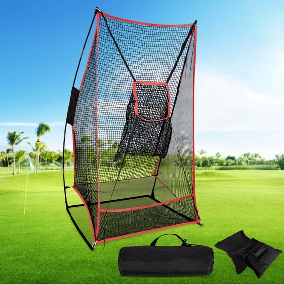 Football Kicking and Throwing Net, 6 x 3 ft Portable QB Training Net with Target Pocket for Kids and Adults