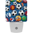 thumbnail image 1 of Football LED Square Night Lights - Modern Design, Soft Glow, Energy Efficient - for Bedroom, Nursery, or Bathroom - Set of 2, 1 of 6