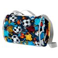 thumbnail image 1 of Football Large Canvas Beach Blanket Picnic Mat - Waterproof Foldable Outdoor Sand Proof Mat for Travel and Camping, Lightweight and Portable, 1 of 6