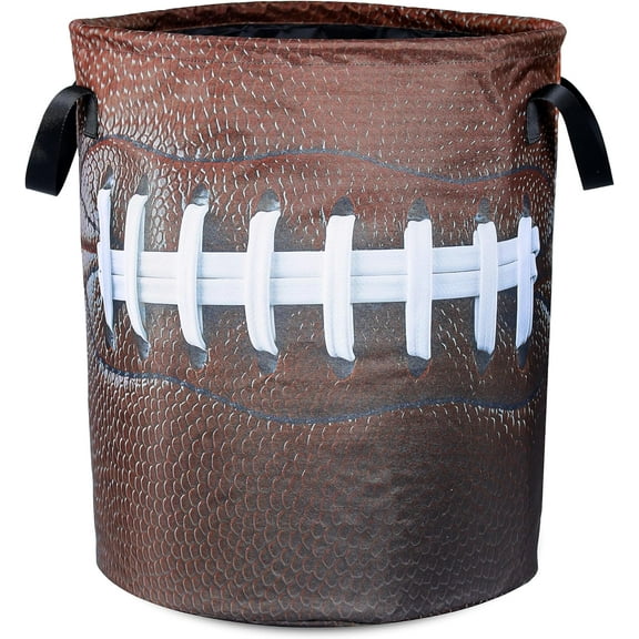 Football Laundry Basket American Ball Foldable Oxford Cloth Funny Tote Bag Laundry Hamper Clothes Storage Bucket Organizer For Bathroom/Laundry Storage/Bedroom 17.7x13.7 Inch