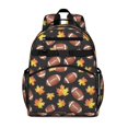 thumbnail image 1 of Football Leaf Black Pattern Cute School Backpack Bag for School with Padded Back and Adjustable Shoulder Straps 15.25"x11.5"x5.25", 1 of 5