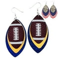 thumbnail image 1 of Football Leather Earrings Glitter - Gold Earrings - Football Accessories (Yellow & Royal Blue), 1 of 9