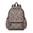 thumbnail image 1 of Football Leopard Spot Brown Pattern Cute School Backpack with Padded Back and Adjustable Shoulder Straps 13.4"x11"x4.7", 1 of 5