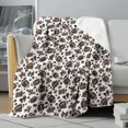 thumbnail image 1 of Football Leopard Spot White Pattern Soft Sherpa Fleece Throw Blanket, Warm Cozy Plush Blanket for Sofa Bed Couch, All Season, 50"x60", 1 of 5