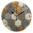 thumbnail image 1 of Football Liked Hexagonal Tile Round Wall Clock Silent Analog Battery Operated Black Pointer Home Decor 9.84" Diameter, 1 of 11