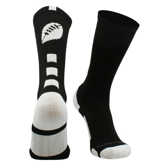 Football Logo Crew Socks (Black/White, Small)