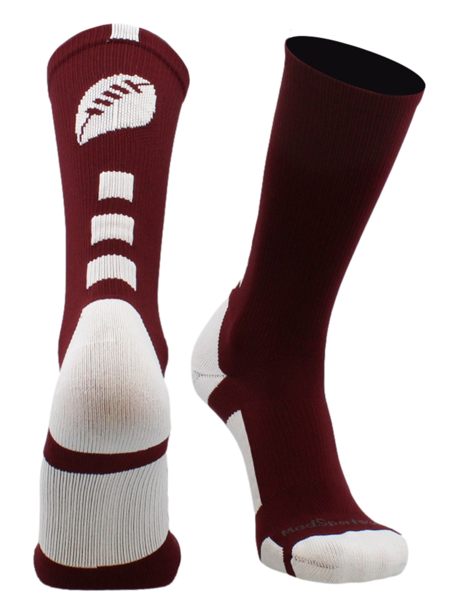 Football Logo Crew Socks Maroon White Large Walmart