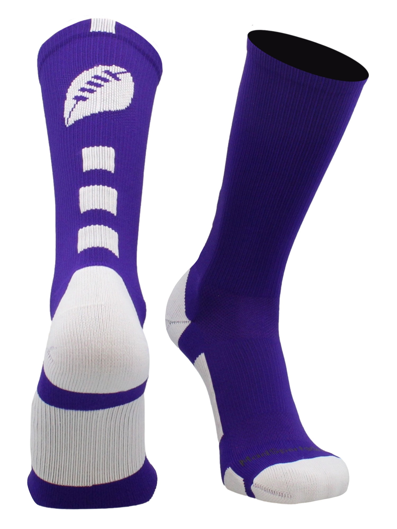 white and purple nike socks