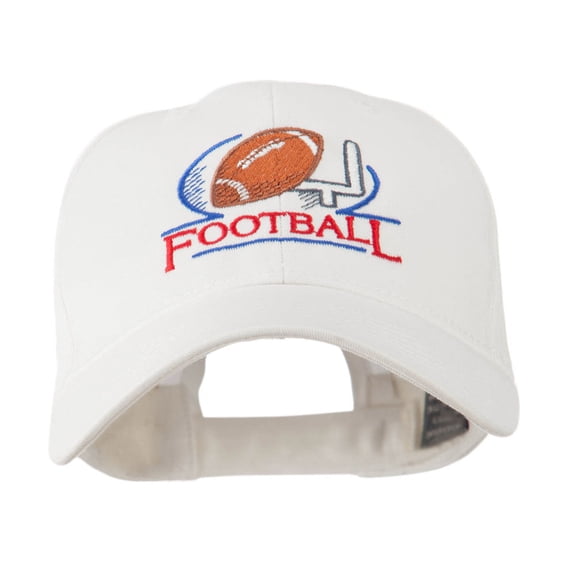 Football Logo Embroidered Cap - White OSFM