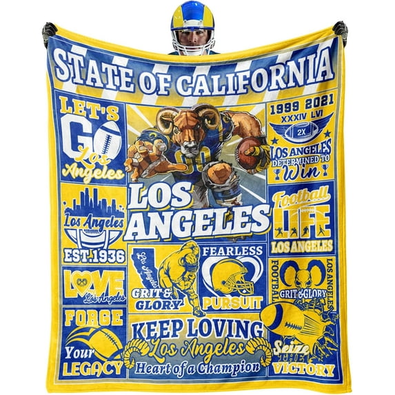 Football Lovers Gifts, Sports Blankets Gifts for Men, Gift Throw Super Cozy Comfortable Flannel Blanket 60" x 50"