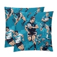 thumbnail image 1 of Football Luxurious Velvet Throw Covers Pillows with Unique Patterns - Set of 2 Decorative Pillow Inserts in 16x16, 18x18, 20x20 Inches for Home Decor and More, 1 of 6