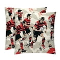 thumbnail image 1 of Football Luxurious Velvet Throw Covers Pillows with Unique Patterns - Set of 2 Decorative Pillow Inserts in 16x16, 18x18, 20x20 Inches for Home Decor and More, 1 of 6