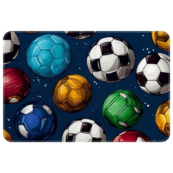 Football Machine Washable Non-Slip Polyester Indoor Floor Rug and Chair Mats