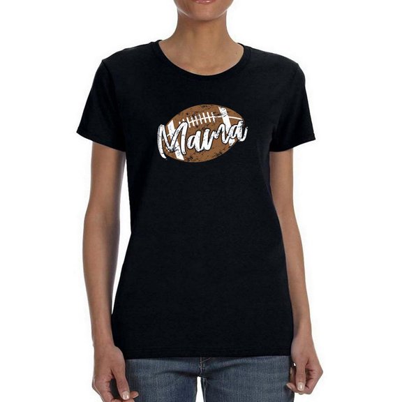 Football Mama Art Shaped T-Shirt Women -Smartprints Designs, Female x-Large