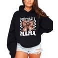 thumbnail image 1 of Football Mama Hoodie for Women Cute Coquette Bow Game Day Football Mom Pullover Sweatshirt, Black Hoodie, M, 1 of 8