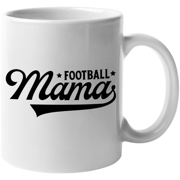 Football Mama, Player's Mom Themed Merch Gift, White 11oz Ceramic Mug