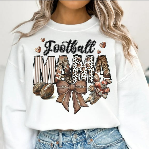 Football Mama Sweatshirt, Football Crewneck, Football Mom Pullover, Game Day Football Shirt, Fall Football Sweatshirt, Coquette Football Shirt