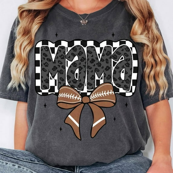 Football Mama T-Shirt, Retro Game Day Tee, Football Season Mom Shirt, Cute Fall Sports Shirt for Moms, Sublimation Style Tee