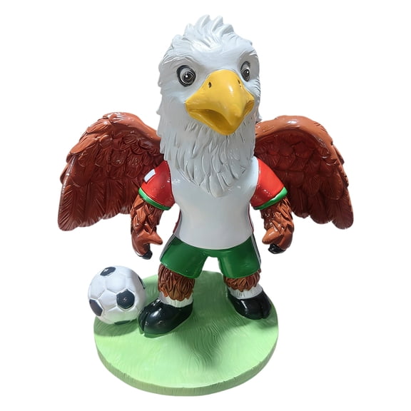 Football Mascot Statue Figurine - Resin Collectible Doll, Detailed Non-Movable Statue for Desktop Display, Tournament Souvenir and Gift