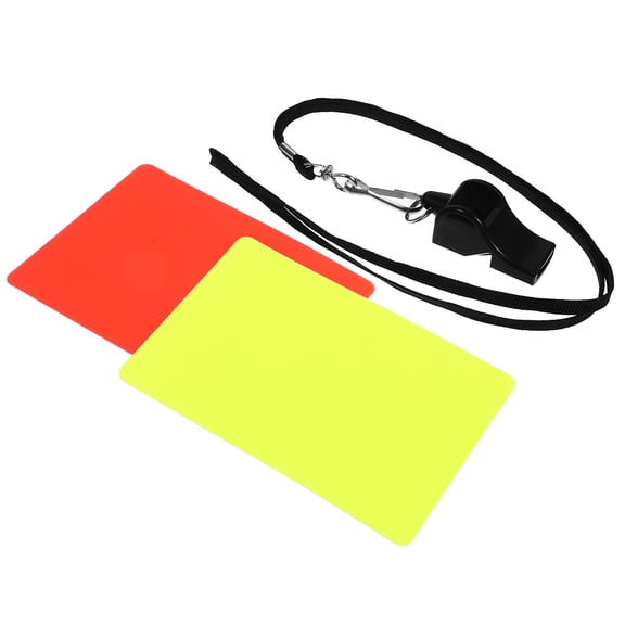 Football Match Referee Red and Yellow Card Whistle Set Gear Dog Whistles for Recall
