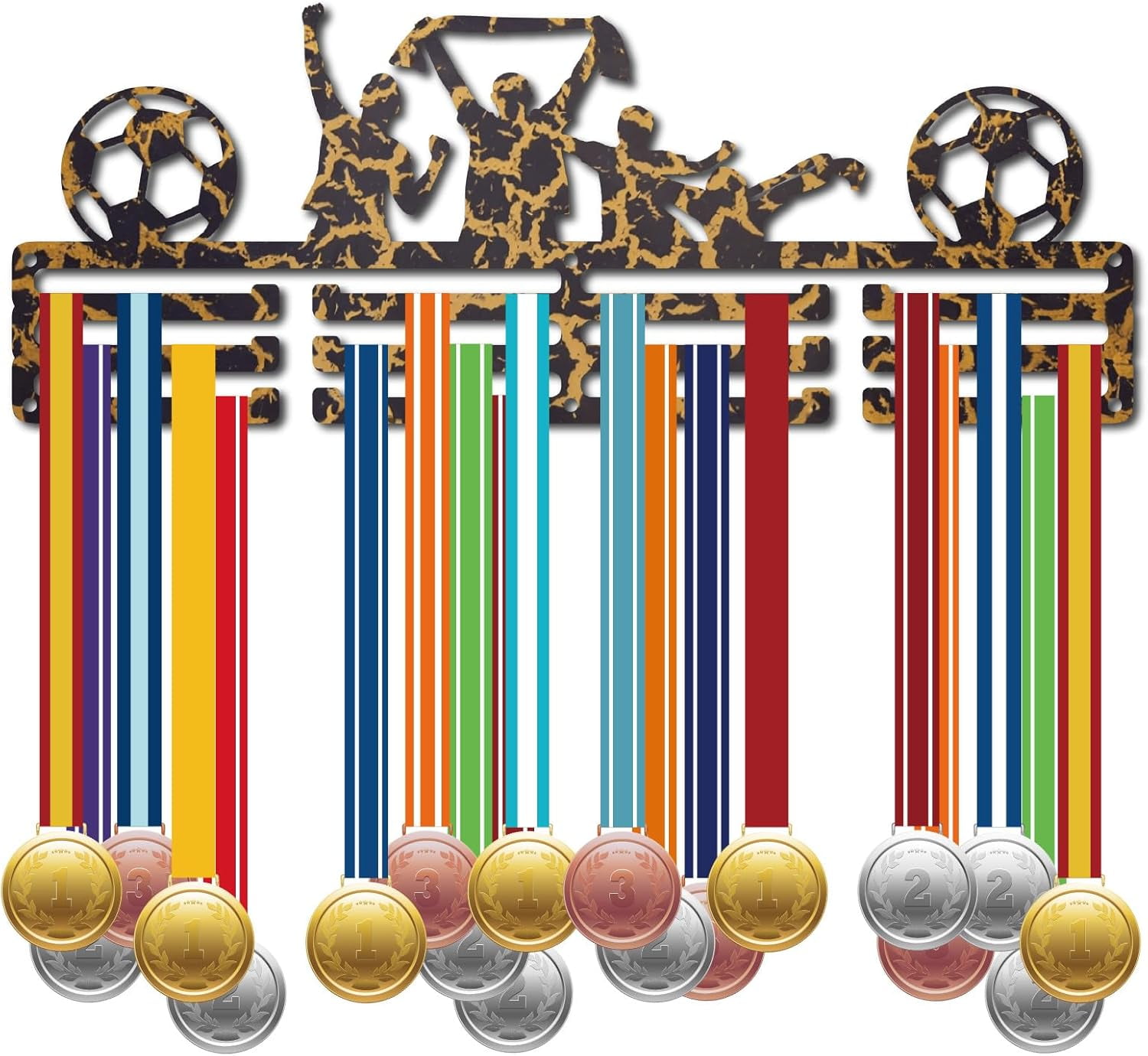 Football Medal Holder Display Hanger 60+ Medals Rack Organizer Soccer ...