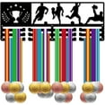 thumbnail image 1 of Football Medal Holder Hanger Soccer Medal Display Rack Metal Wall Mount Racks Frame Decor Sports Medal Hangers Organizer for Hanging Over 60 Medals Ribbons Athlete Medalist 15.7 x 5.9Inch, 1 of 9