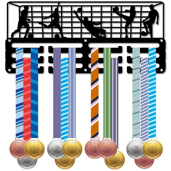 Football Medal Holder Sports Medal Hanger Display Soccer Small Lanyard Ribbons Metal Iron Black Wall Rack Frame Mount DecorDIY