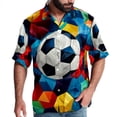 thumbnail image 1 of Football Men's Casual Hawaiian Shirts, Printed Button Down Short Sleeve Summer Beach Tops with Spread Collar - Unisex, 1 of 6