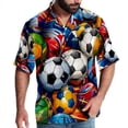 thumbnail image 1 of Football Men's Hawaiian Short Sleeve Printed Button Down Poplin Casual Summer Beach Shirt, Unisex, 1 of 6