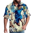 thumbnail image 1 of Football Men's Short Sleeve Beach Shirts, Casual Button Down Poplin Printed Summer Tops - Unisex, 1 of 6